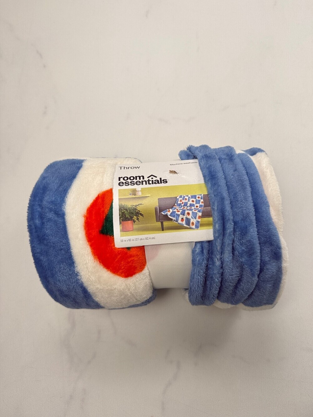 Room Essentials Throw Blanket Blue Modern Classic Style